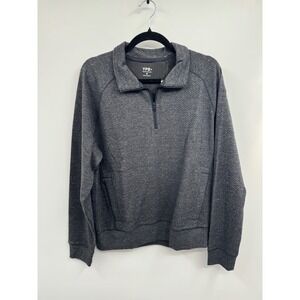 YPB Your Personal Best Sweatshirt Men M Gray Bubble Knit 1/4 Zip Performance NWT